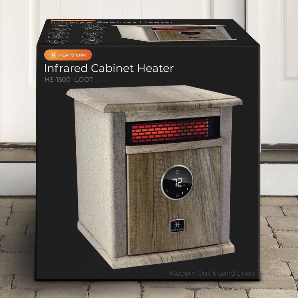 Heat Storm Heat Storm 1500 Watt 5200 BTU Electric High Efficiency Cabinet Space Heater with Adjustable Thermostat , Remote Included and with Digital Display