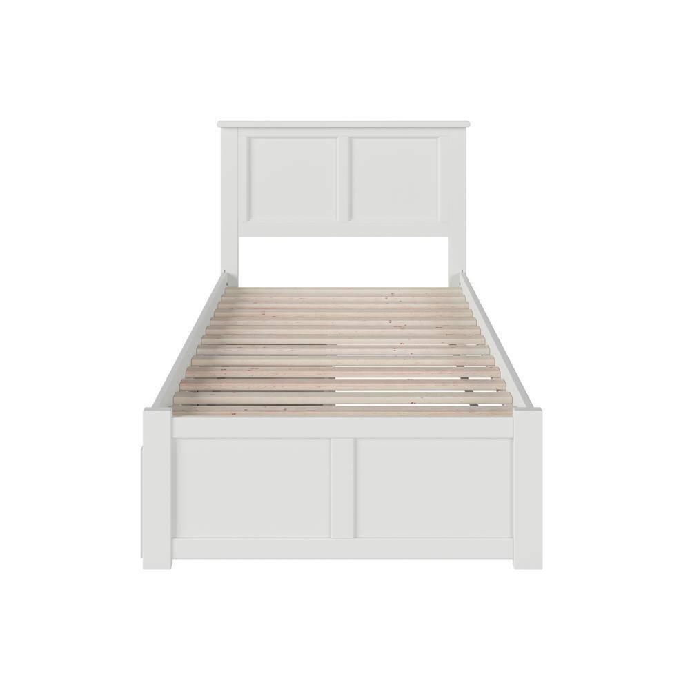 Madison Platform Bed with Flat Panel Foot Board and 2 Urban Bed Drawers in Multiple Colors and Sizes