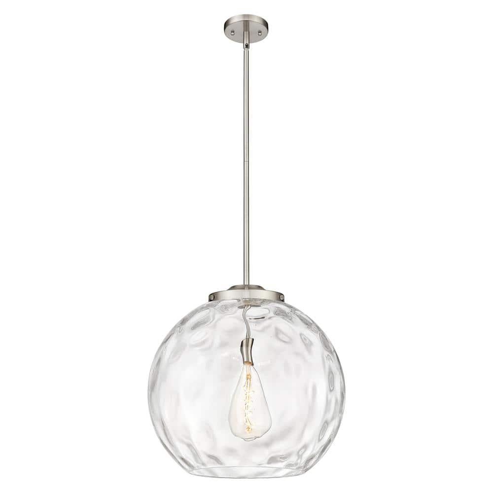 Innovations Lighting Athens Water Glass 1 - Light Pendant in  Brushed Satin Nickel