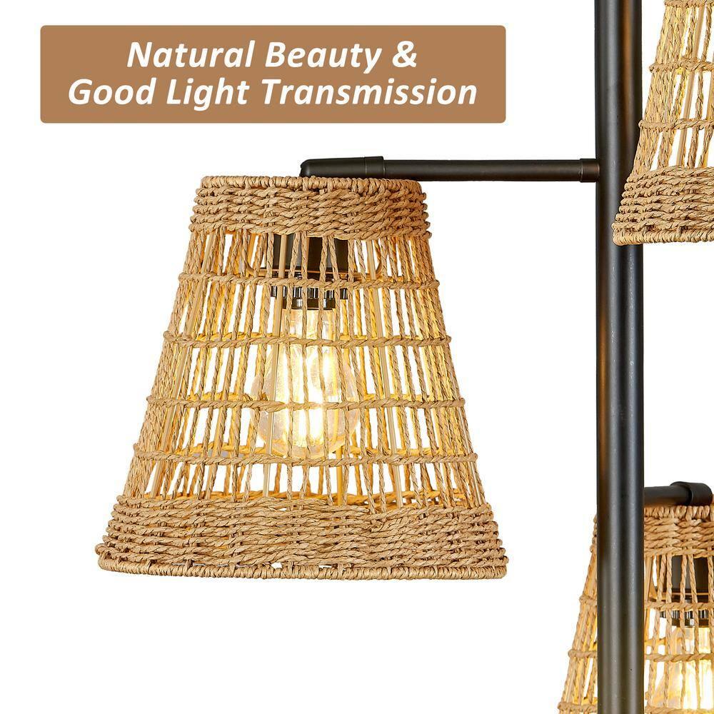Winston Porter 72.25'' Traditional Rattan Tree Floor Lamp