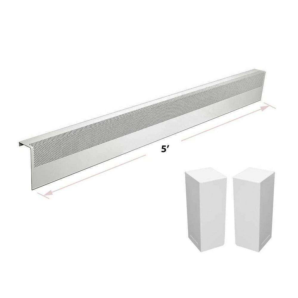 Baseboarders Baseboarders Basic Steel Easy Slip-On Baseboard Heater Cover Coupler - White