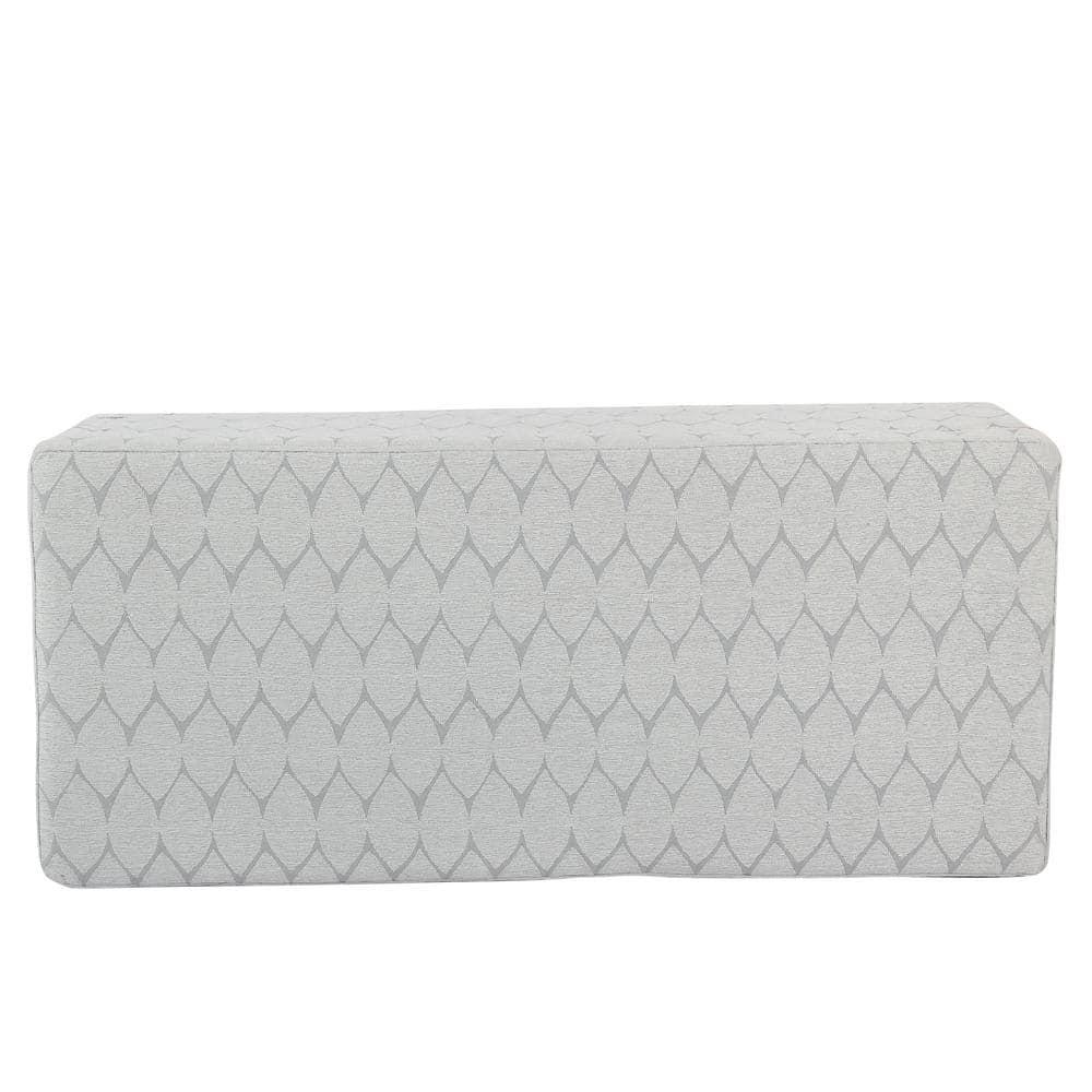 Large Textured Storage Bench Light Gray - HomePop: Upholstered, Bedroom, Rectangular, Wood Legs