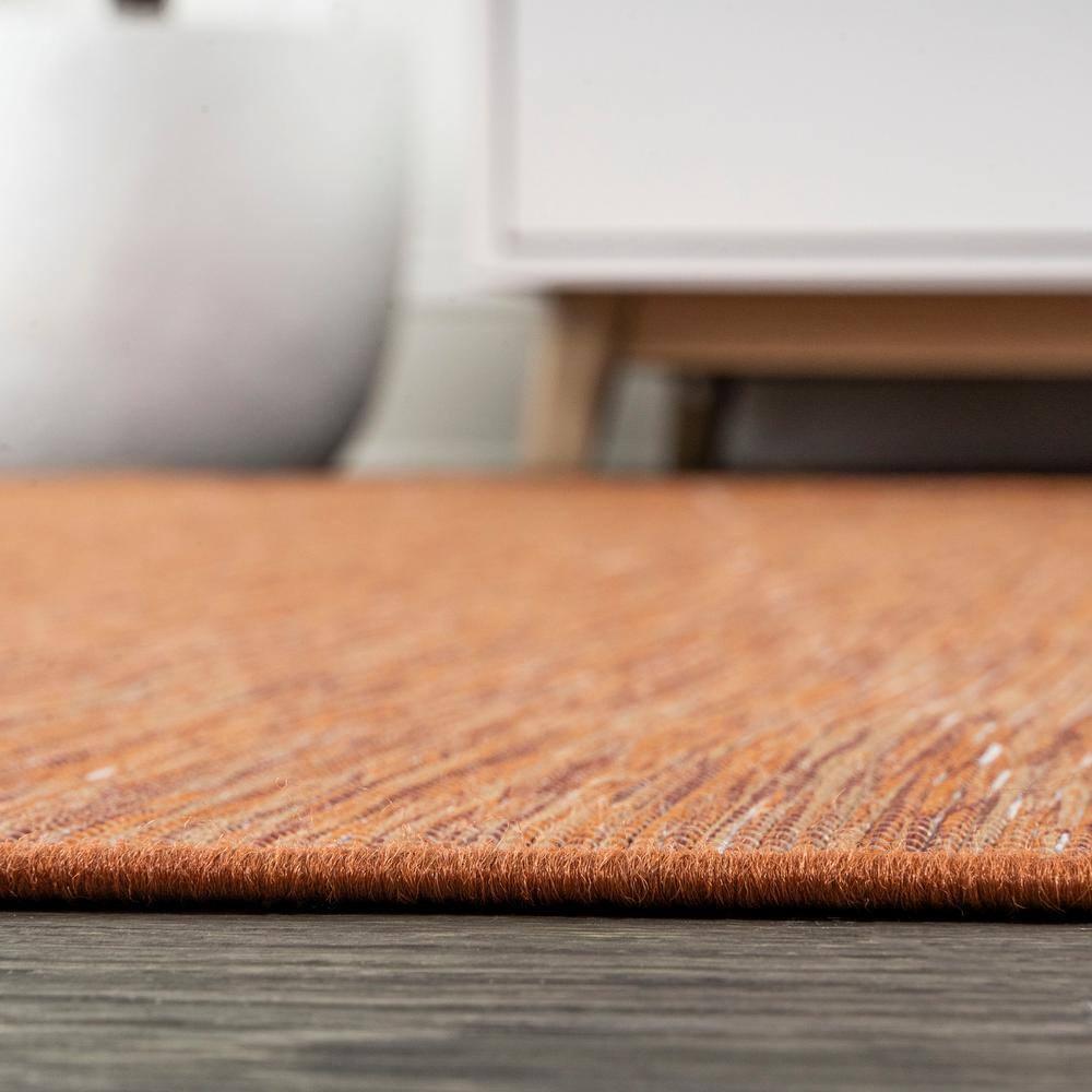 8'x10' Ethan Modern Flatweave Solid  Area Rug, Orange - JONATHAN Y