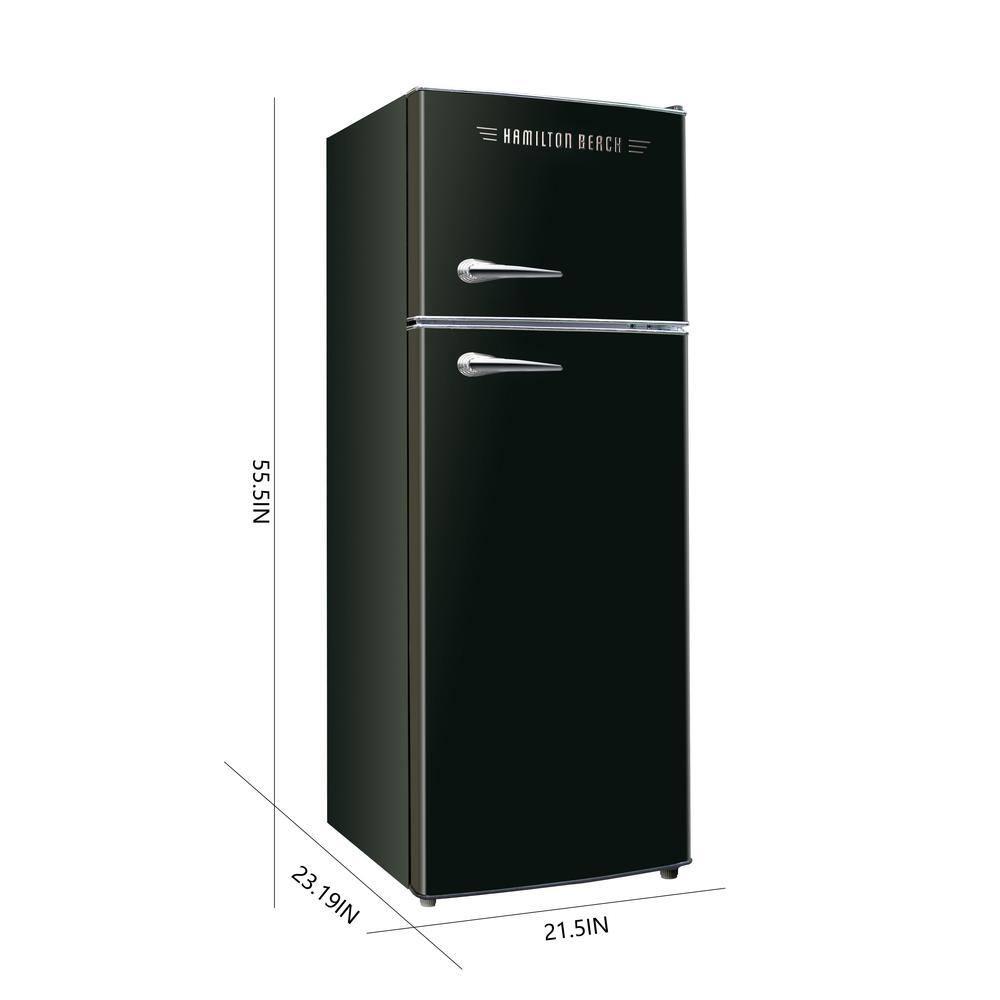Hamilton Beach 7.5 Cu. Ft. Retro Top Freezer Refrigerator, Black