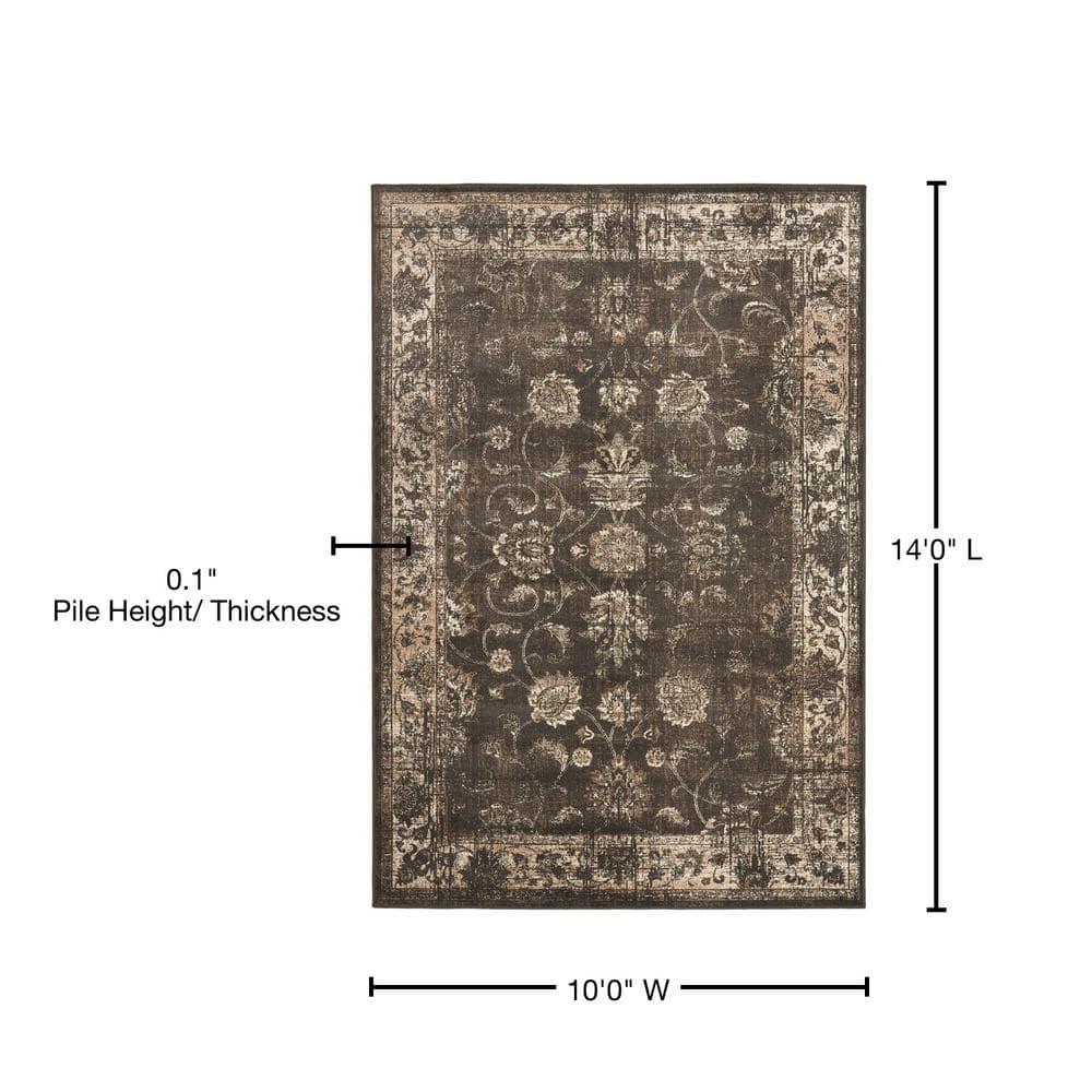 SAFAVIEH Vintage Jaxon Traditional Area Rug, Soft Anthracite, 10' x 14'
