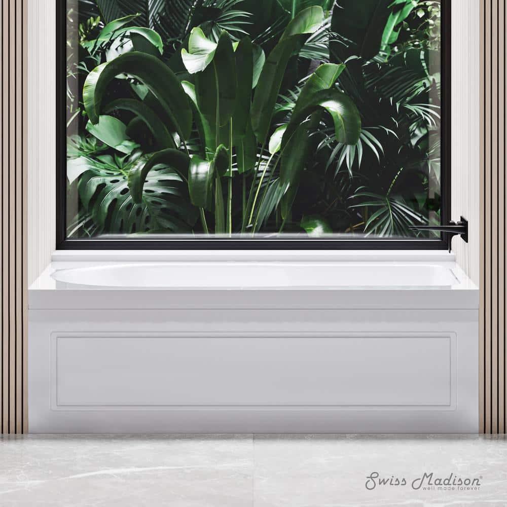Concorde 60" x 32" Acrylic Glossy White, Alcove, Integral, Apron Bathtub