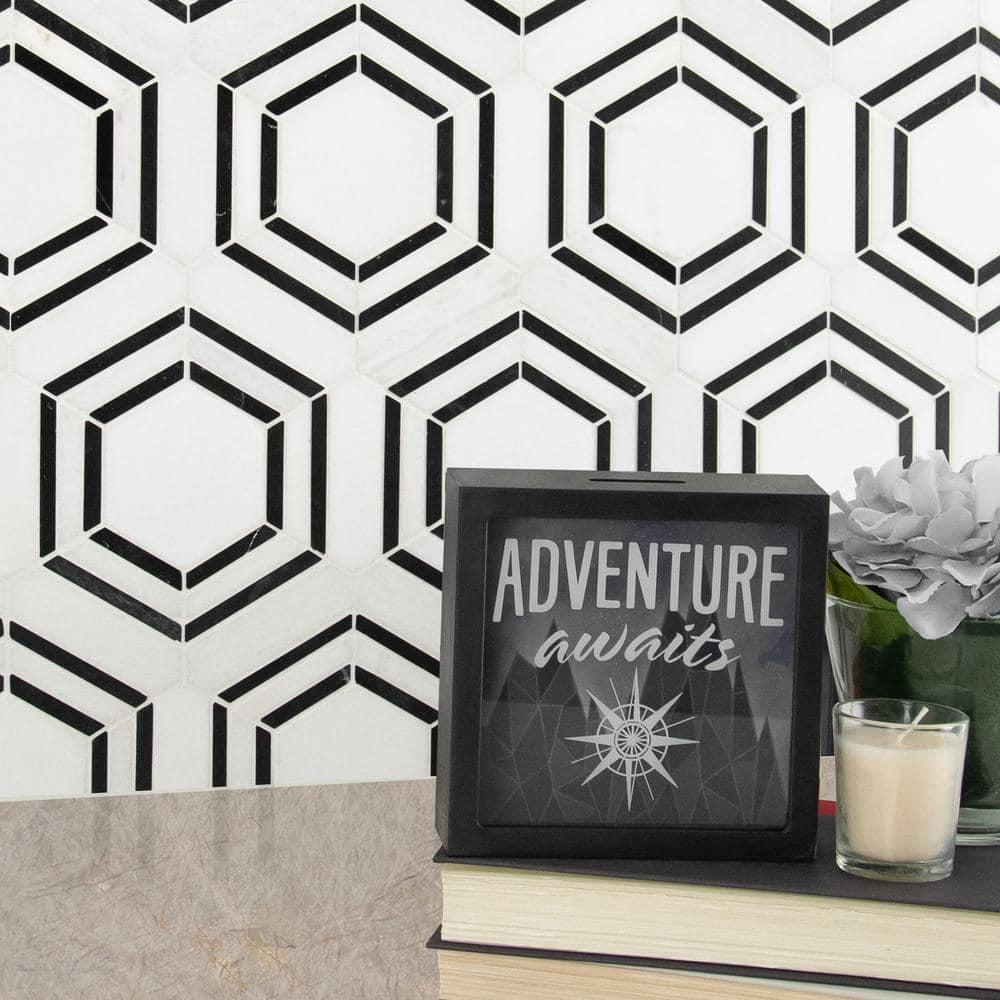 Bianco Dolomite 11" x 13" Polished Marble Mesh-Mounted Mosaic Sheet Tile