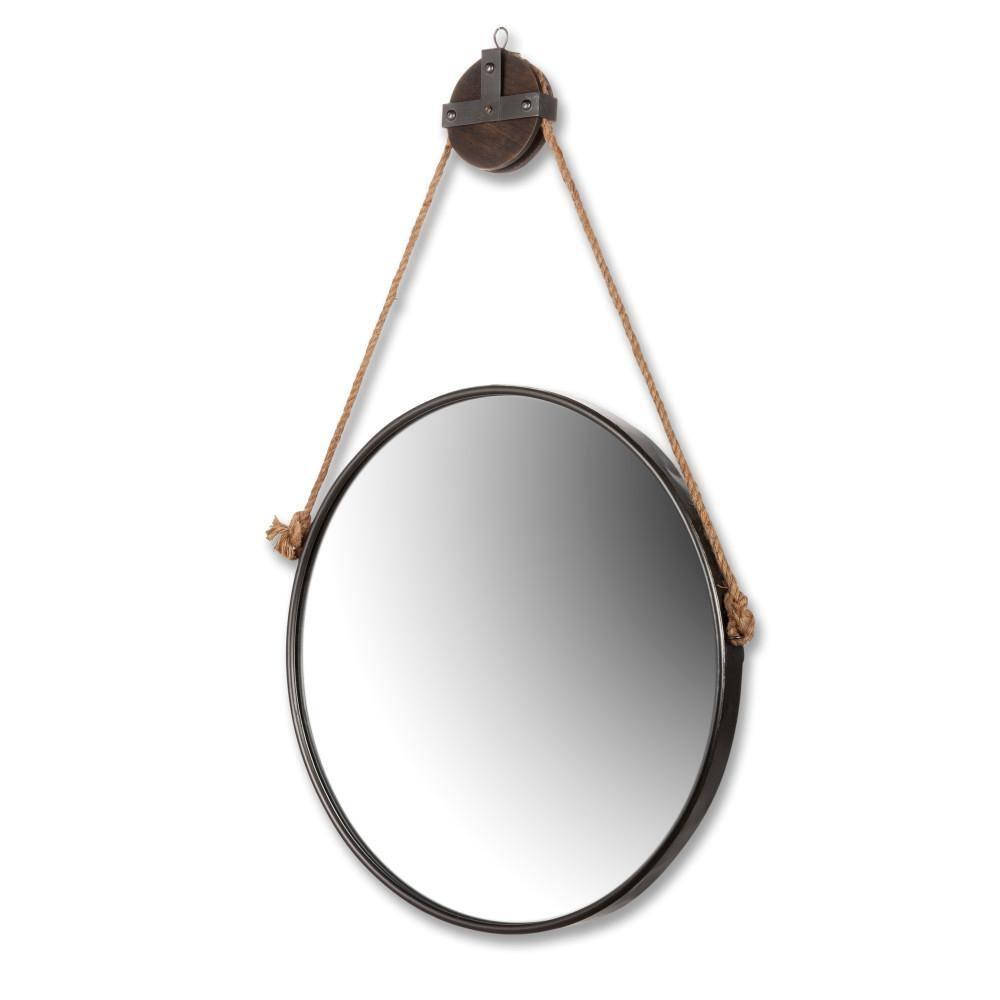 Gerson 28-Inch Diamteter Metal Framed Round Mirror with Pulley