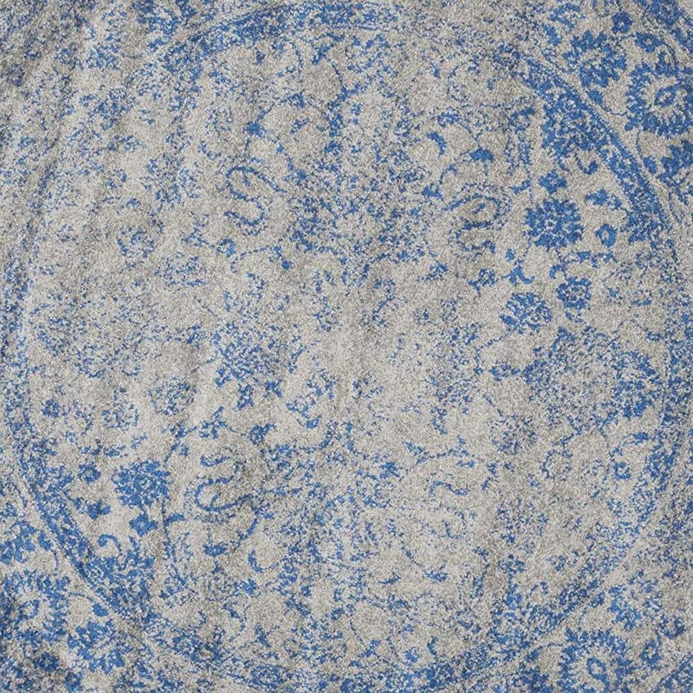 Adirondack ADR109 Machine Made Indoor Area Rug - Grey/Blue - 6' Round - Safavieh