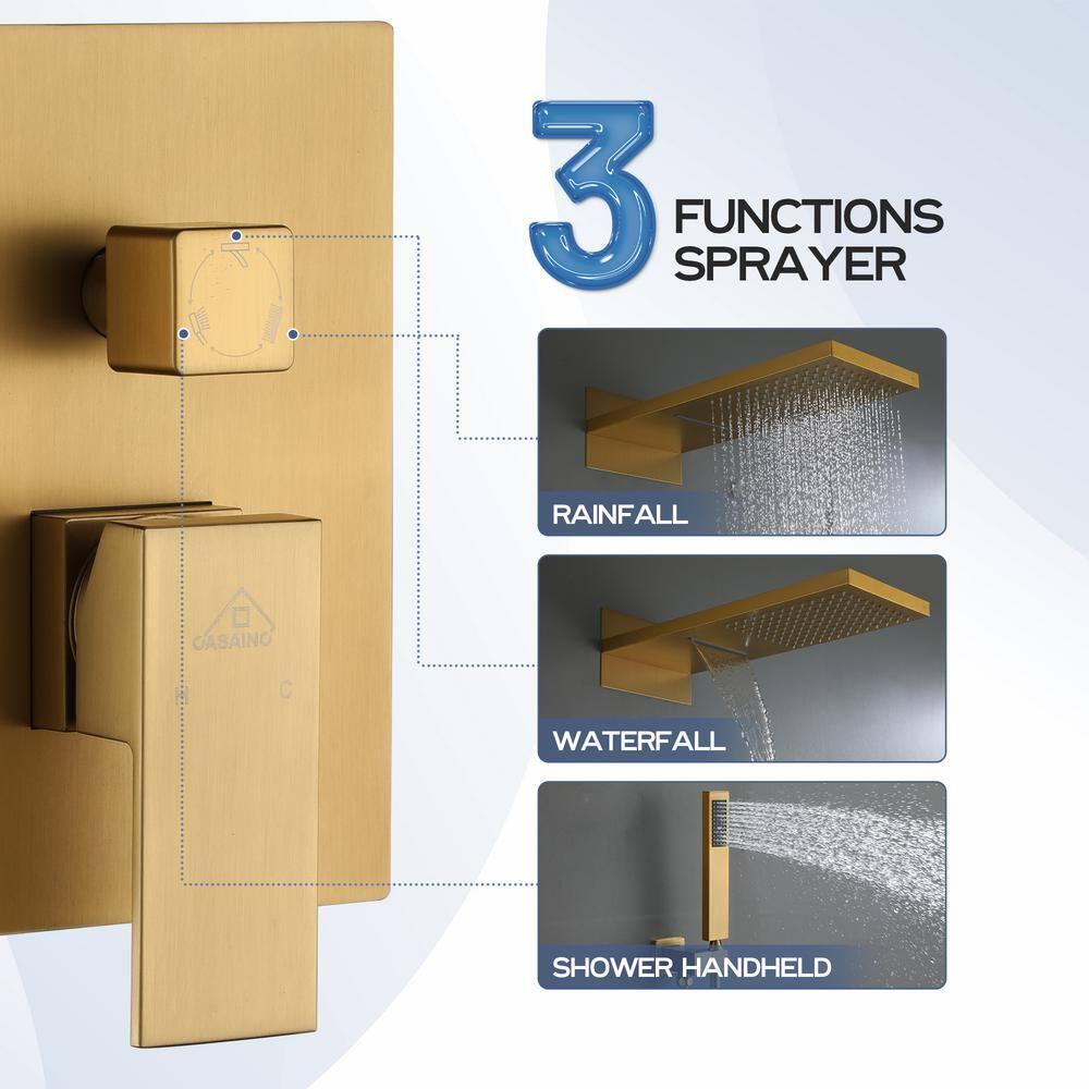 Cascade Bliss Luxury Complete Shower System with Rough-in Valve