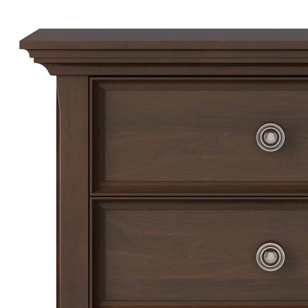 Simpli Home Amherst 24"W 2-Drawer Solid Wood Nightstand with Open Shelf