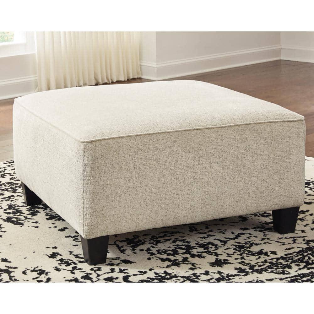 Oversized Abinger Accent Ottoman Natural - Signature Design by Ashley: Modern Square Upholstered Bench, Textured Finish