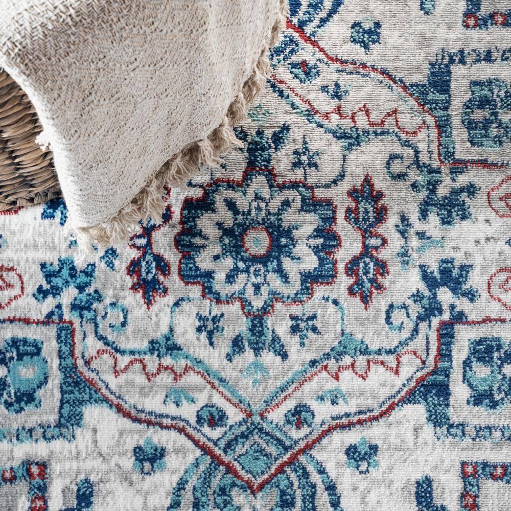 3'x5' Modern Persian Vintage Medallion Area Rug, Light Grey/Blue - JONATHAN Y