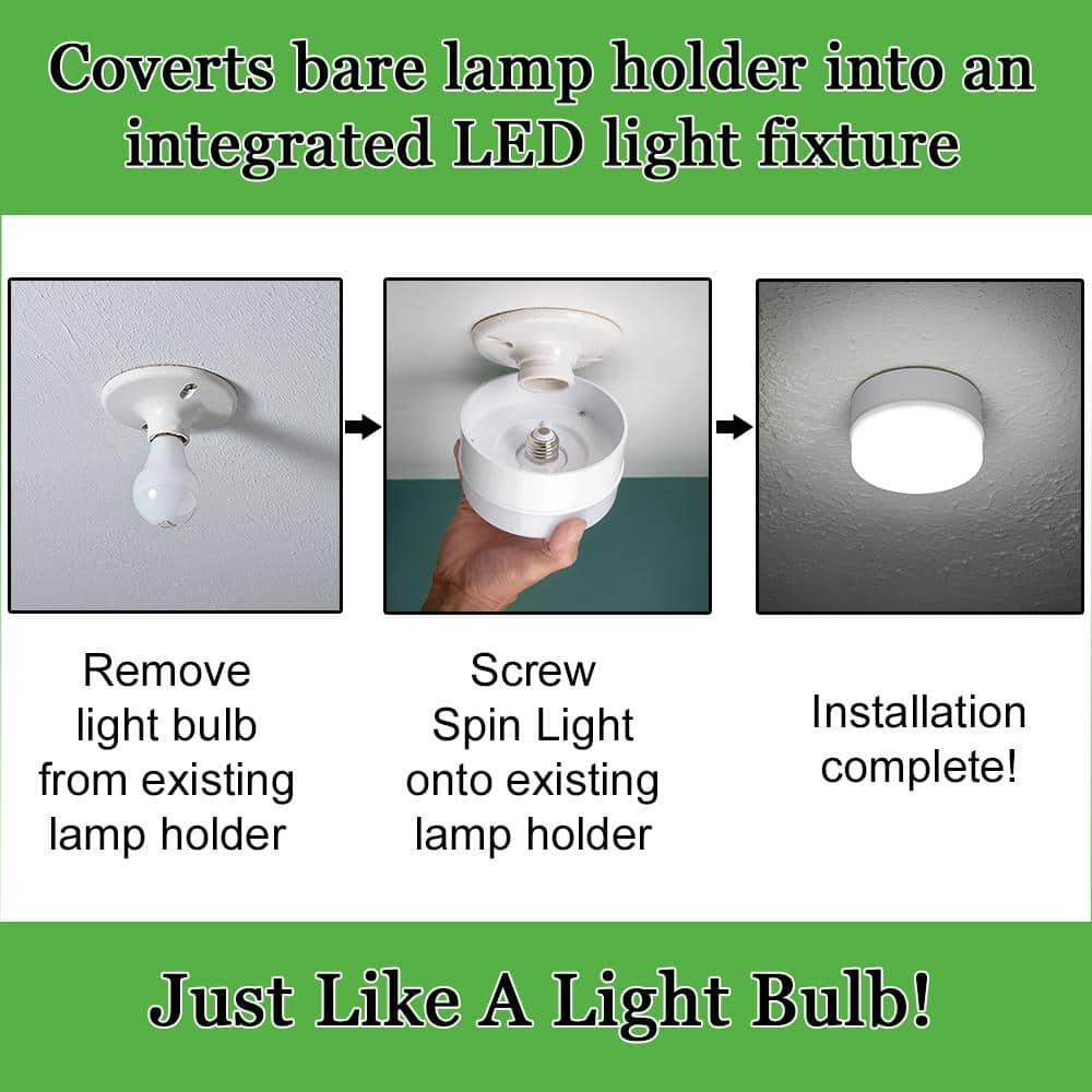 Commercial Electric 2 Pack 5" 50 Watt Equivalent White Integrated LED Flushmount