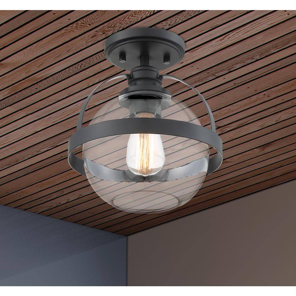 Savoy House Pendleton 1 - Light Semi-Flush Mount in  Matte Black