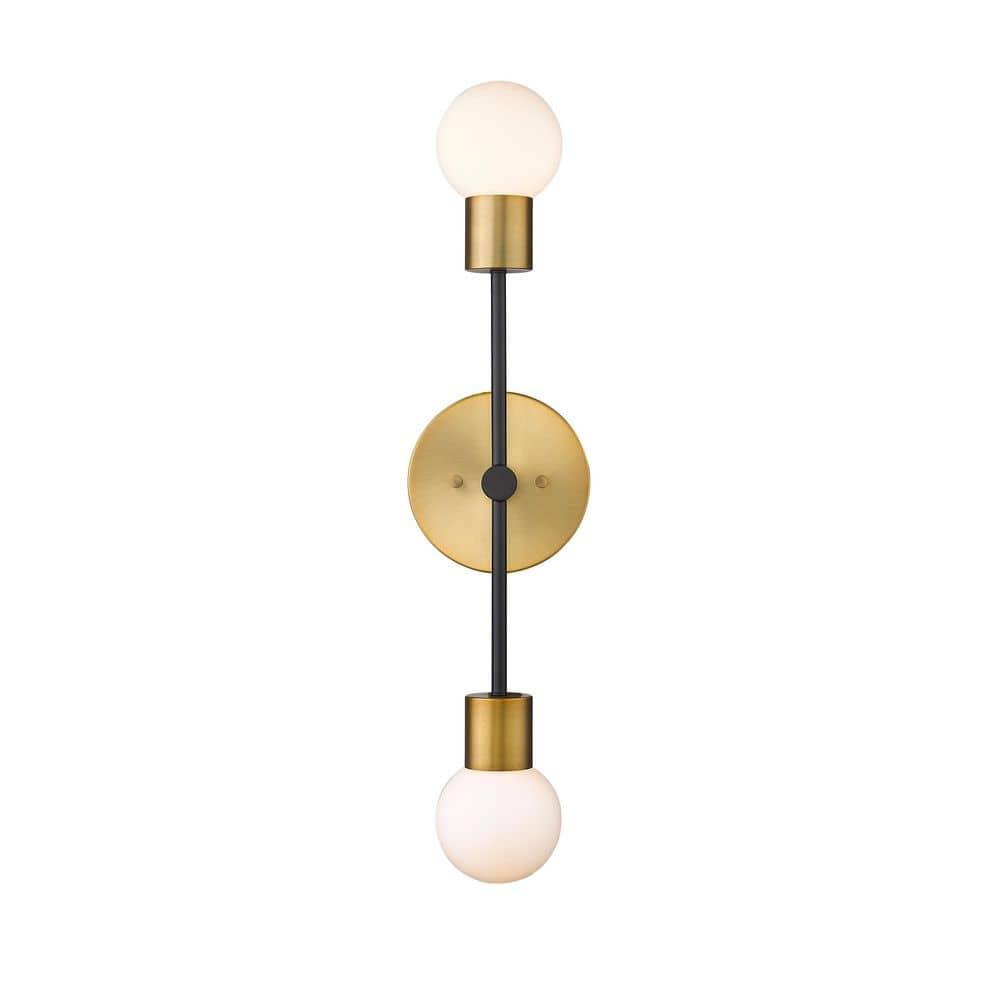 Z-Lite Neutra 2 - Light Wall Light in  Matte Black/Foundry Brass