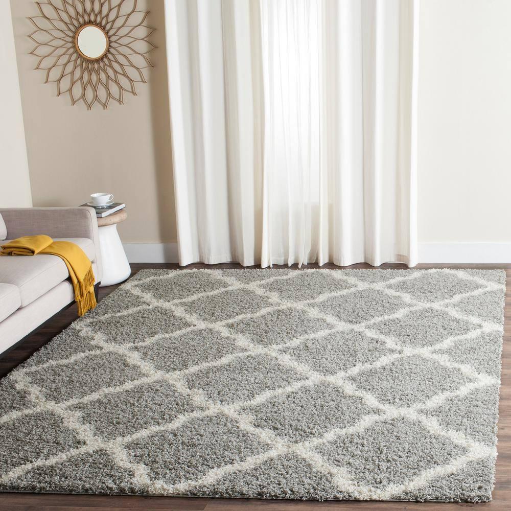 Dallas Shag SGD257 Power Loomed Indoor Area Rug - Grey/Ivory - 8'x10' - Safavieh.