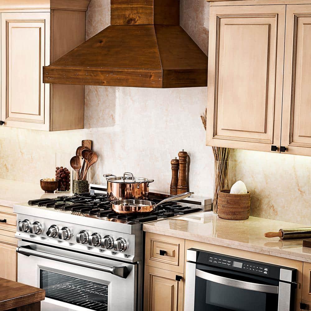 ZLINE ZLINE 30 in. Convertible Vent Wooden Wall Mount Range Hood in Antigua & Walnut KBRR-30