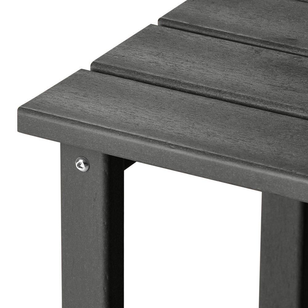 Polytrends  Laguna Hdpe All Weather Outdoor Patio Square Side Table Gray