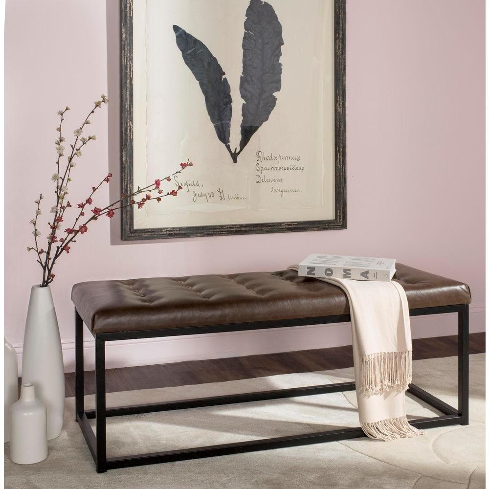 Reynolds Bench - Brown/Black - Safavieh