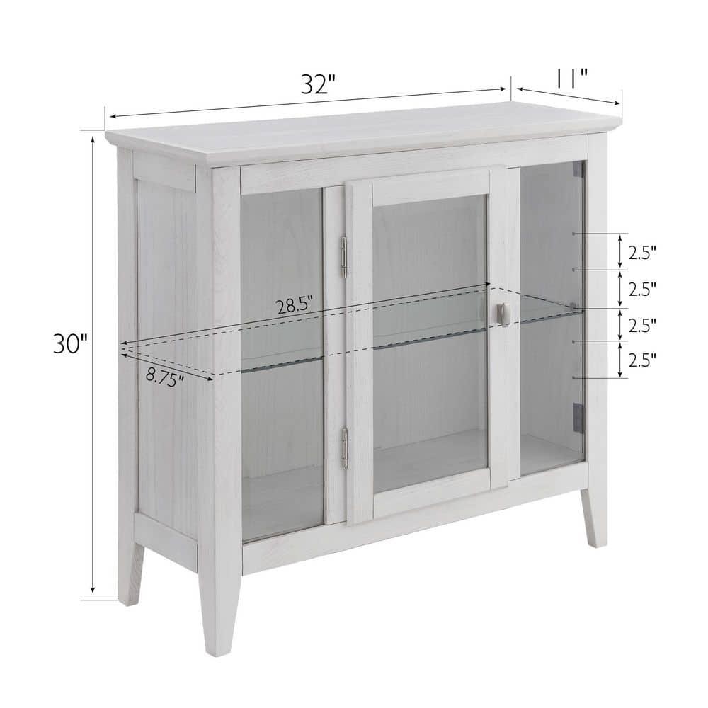 Leick Home Favorite Finds Entryway Wood Curio Cabinet in Weathered White