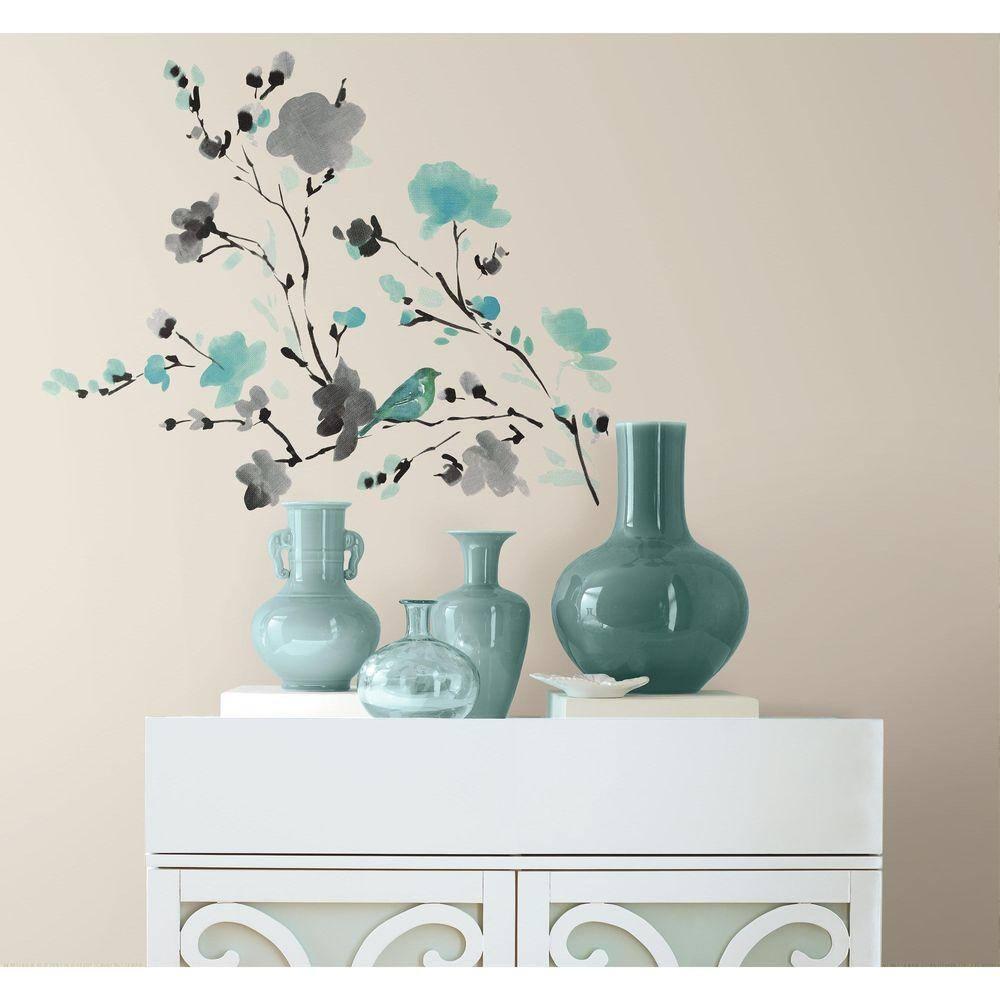 Blossom Watercolor Bird Branch Wall Decals