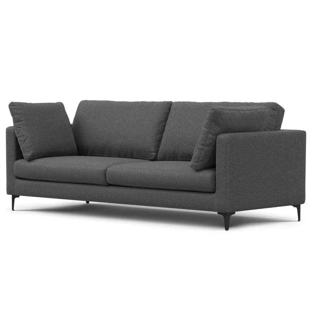 Simpli Home Ava 90-inch Mid Century Sofa, Large Performance Fabric Couch for Living Room, Water-Repellent, Stain-Resistant, Reversible Cushions