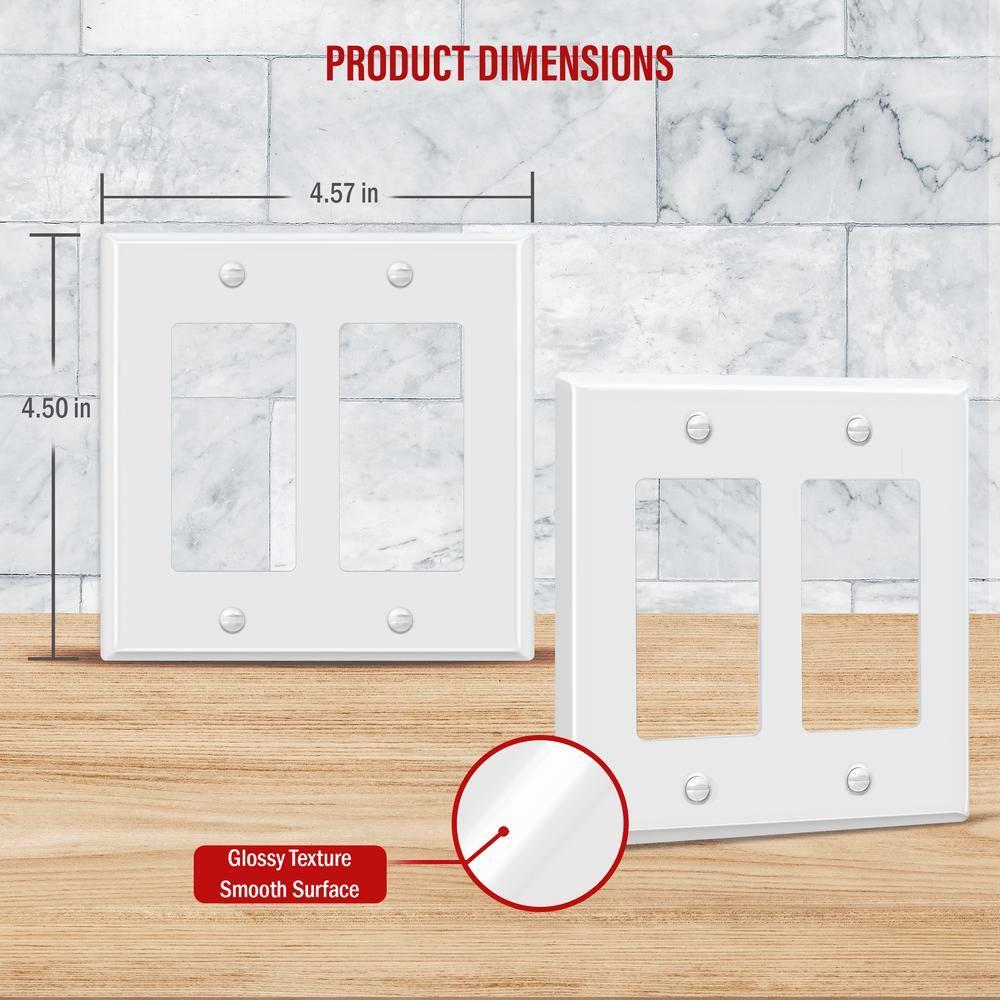 Enerlites No Subject 2 - Gang Rocker Standard Wall Plate (Set of 3)