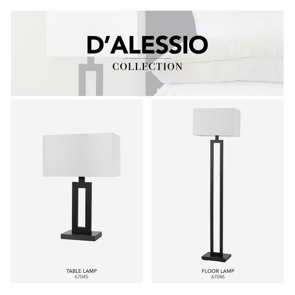 Globe Electric D'Alessio 20" Matte Black Table Lamp with White Linen Shade, 67045