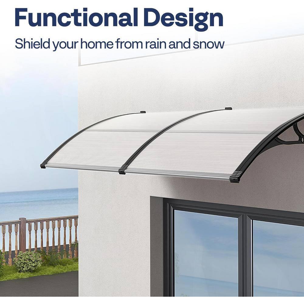 VIVOHOME VIVOHOME Plastic Clear/Black Cover Retractable Door/Window Awning