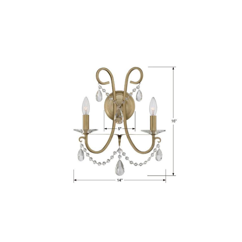 Crystorama Lighting Othello 2 - Light Sconce in  Vibrant Gold