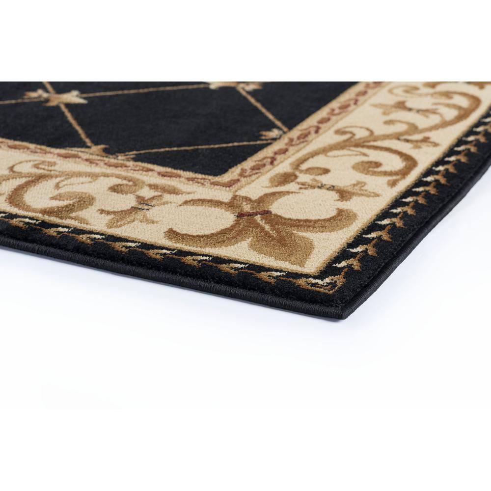 Tayse Sensation Area Rug SNS4883 Traditional Black Swirls Lines 2' 3" x 10' Rectangle