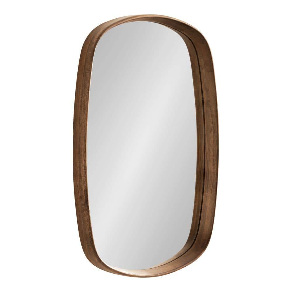 Kate and Laurel Prema Framed Wall Mirror, 20x30, Walnut Brown