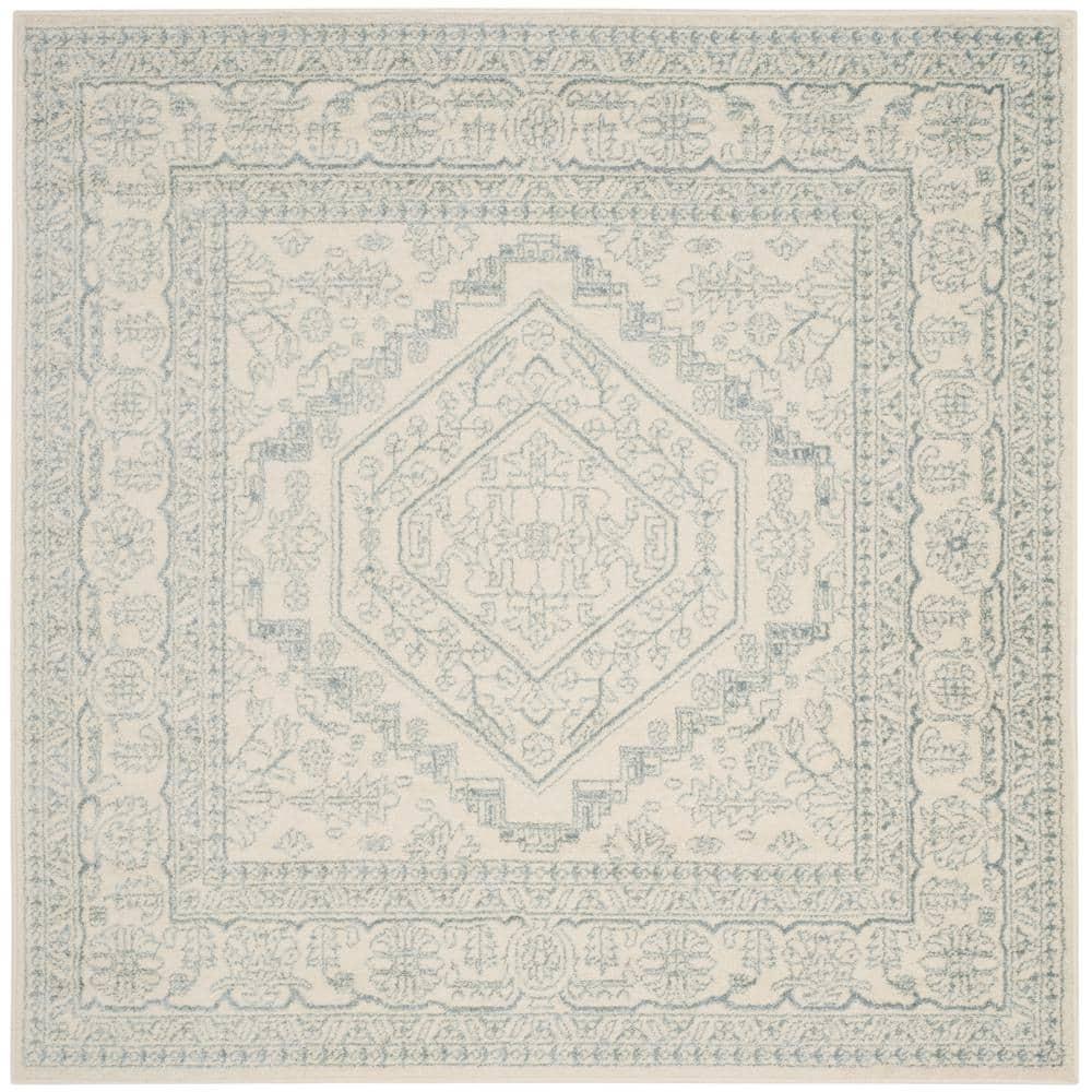 Adirondack ADR108 Power Loomed Area Rug - Ivory/Slate - 6'x6' - Safavieh.