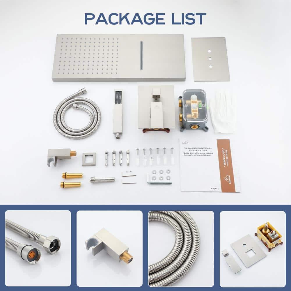 Cascade Bliss Luxury Complete Shower System with Rough-in Valve