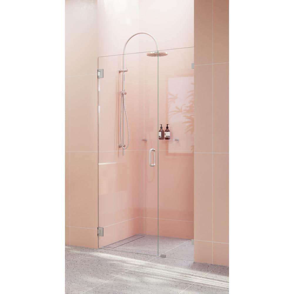 Illume 37.75 in. x 78 in. Fully Frameless Wall Hinge Shower Door