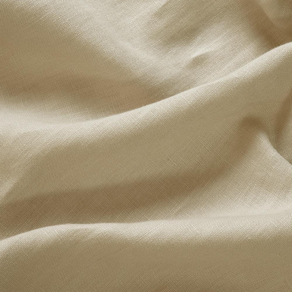 HPD HALF PRICE DRAPES French Linen Curtains 96 Inches Long Room Darkening Curtains for Bedroom & Living Room 50 X 96, (1 Panel), Walnut Beige, 50W x 96L