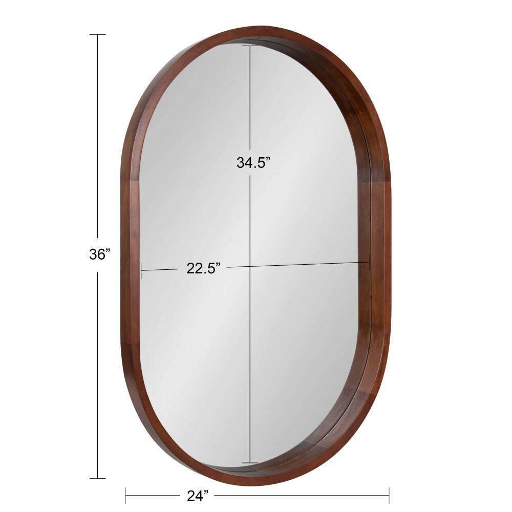 Kate and Laurel Hutton Wood Capsule Mirror, 24x36, Walnut Brown