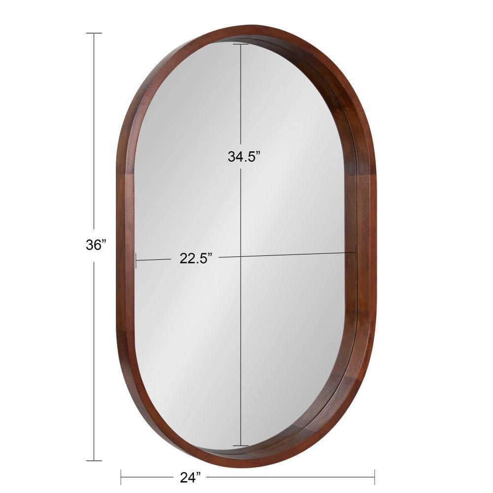 Kate and Laurel Hutton Wood Capsule Mirror, 24x36, Walnut Brown
