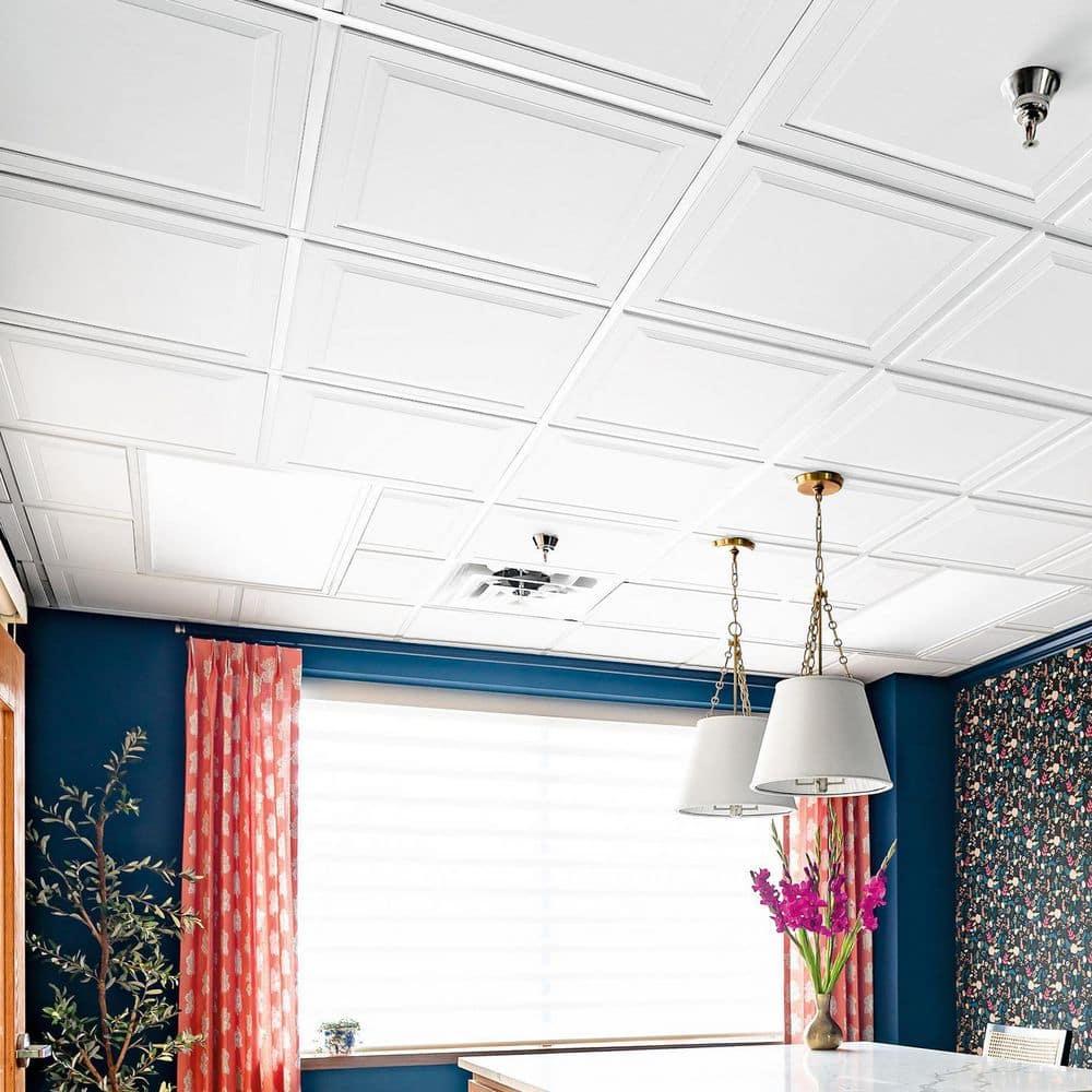 Armstrong 2x2 LEDGES Acoustic Ceiling Tiles for Suspended Ceiling Grids, 6-tiles per pack, White