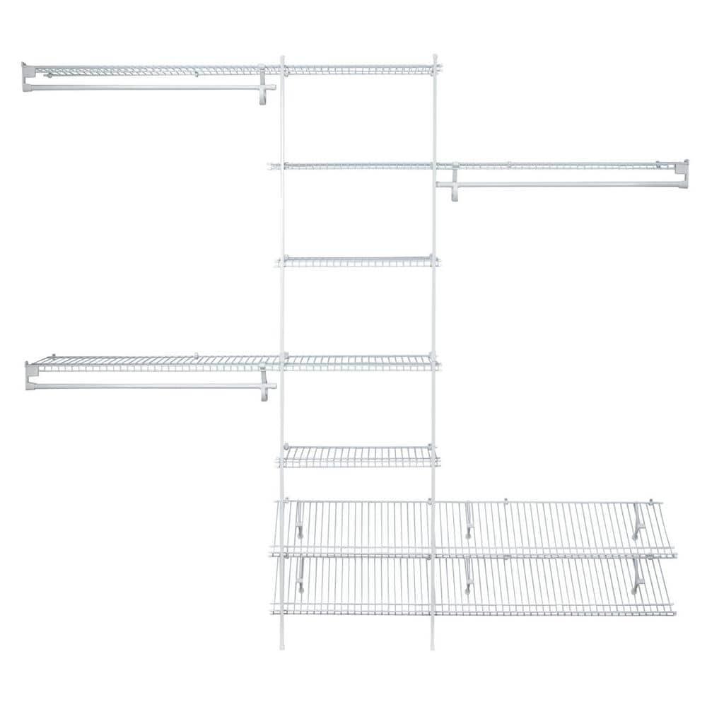 ClosetMaid 5037 5ft. to 8ft. Fixed Mount Closet Organizer Kit, White