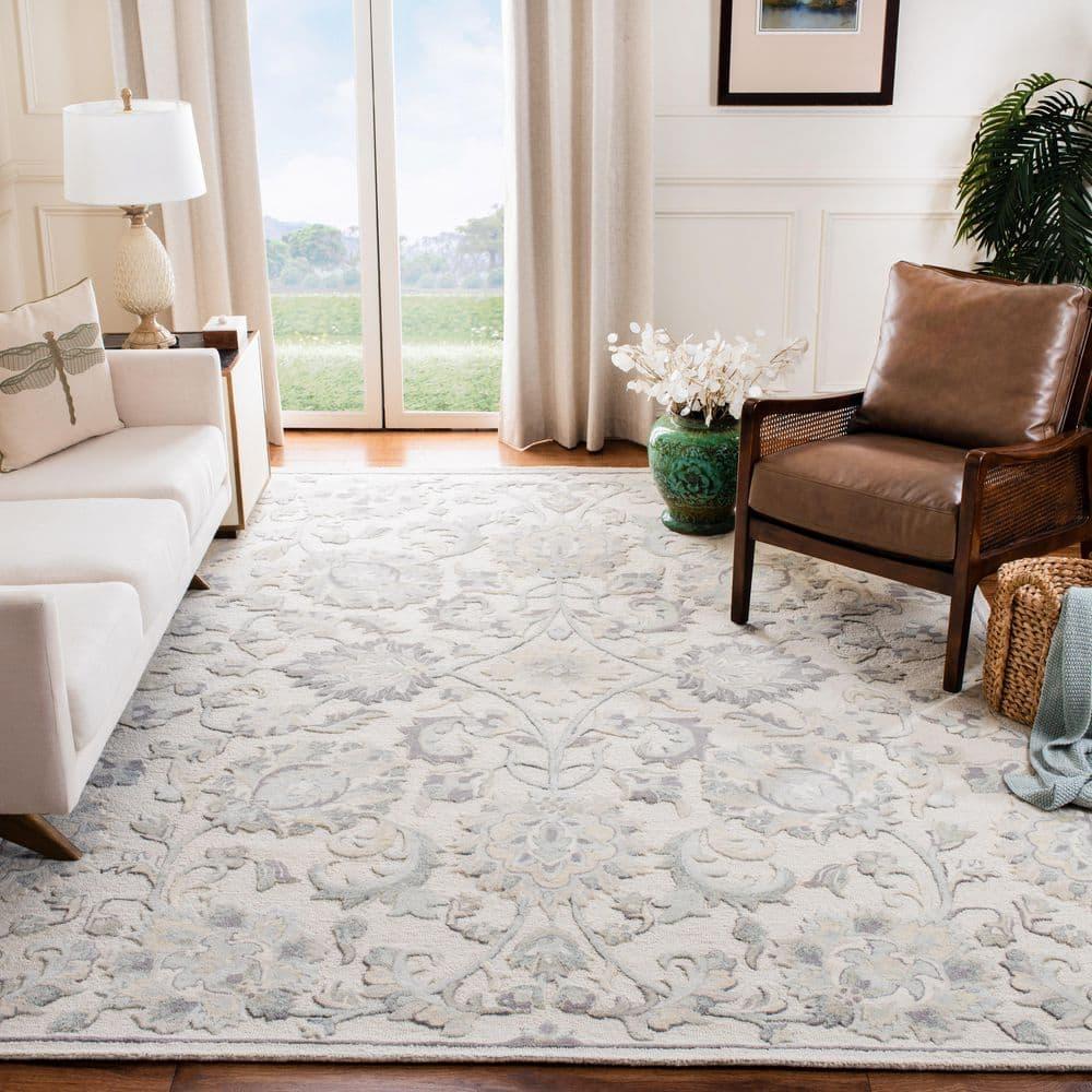 Glamour GLM624 Hand Tufted Indoor Area Rug - Ivory/Grey - 8'x10' - Safavieh