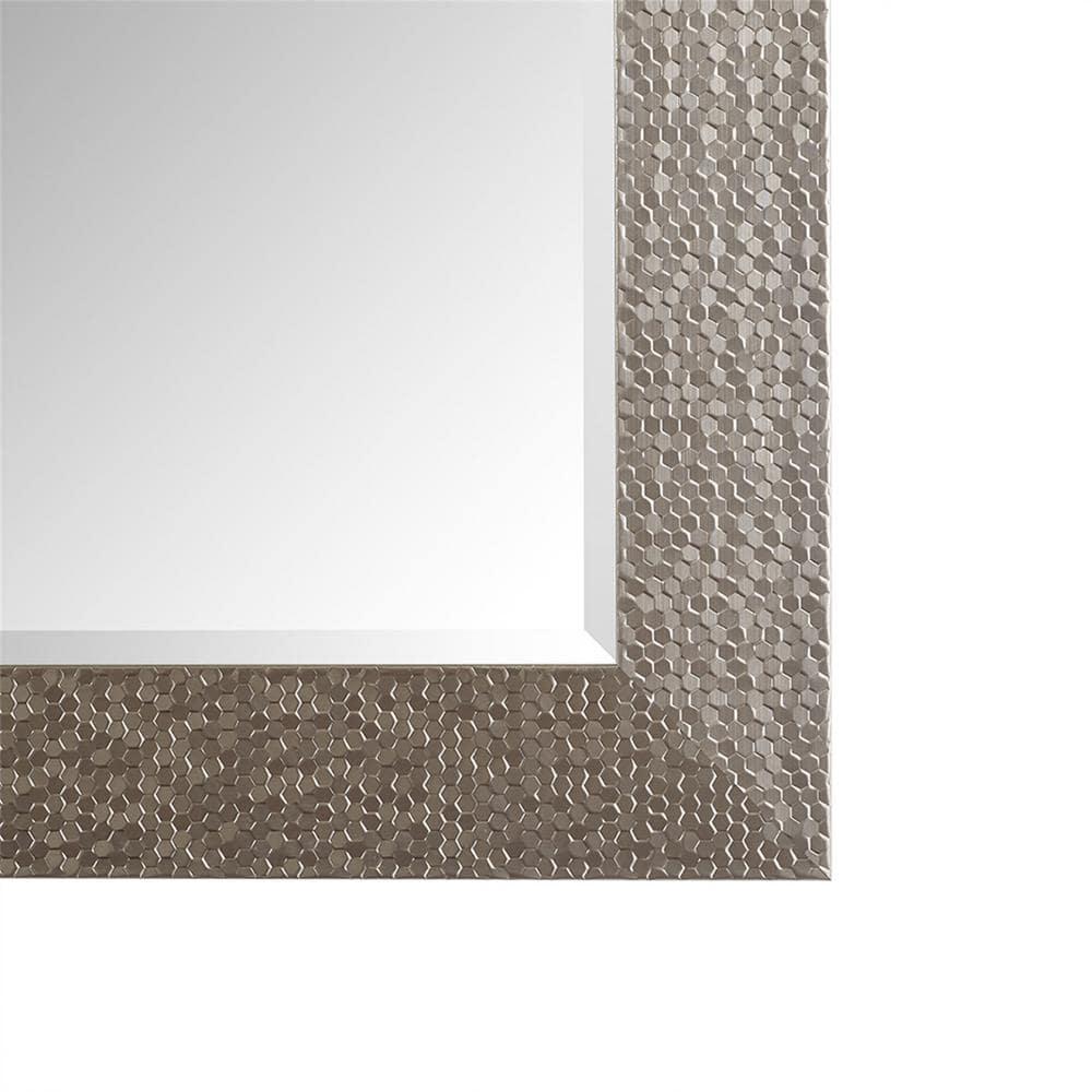 Floor Mirror, Full length Mirror, Mosaic Style Full Body Mirror for Home, Wall Mirror with Faux Wood Frame, 66"LX32"W Large Mirror for Bedroom by Naomi home - Champagne