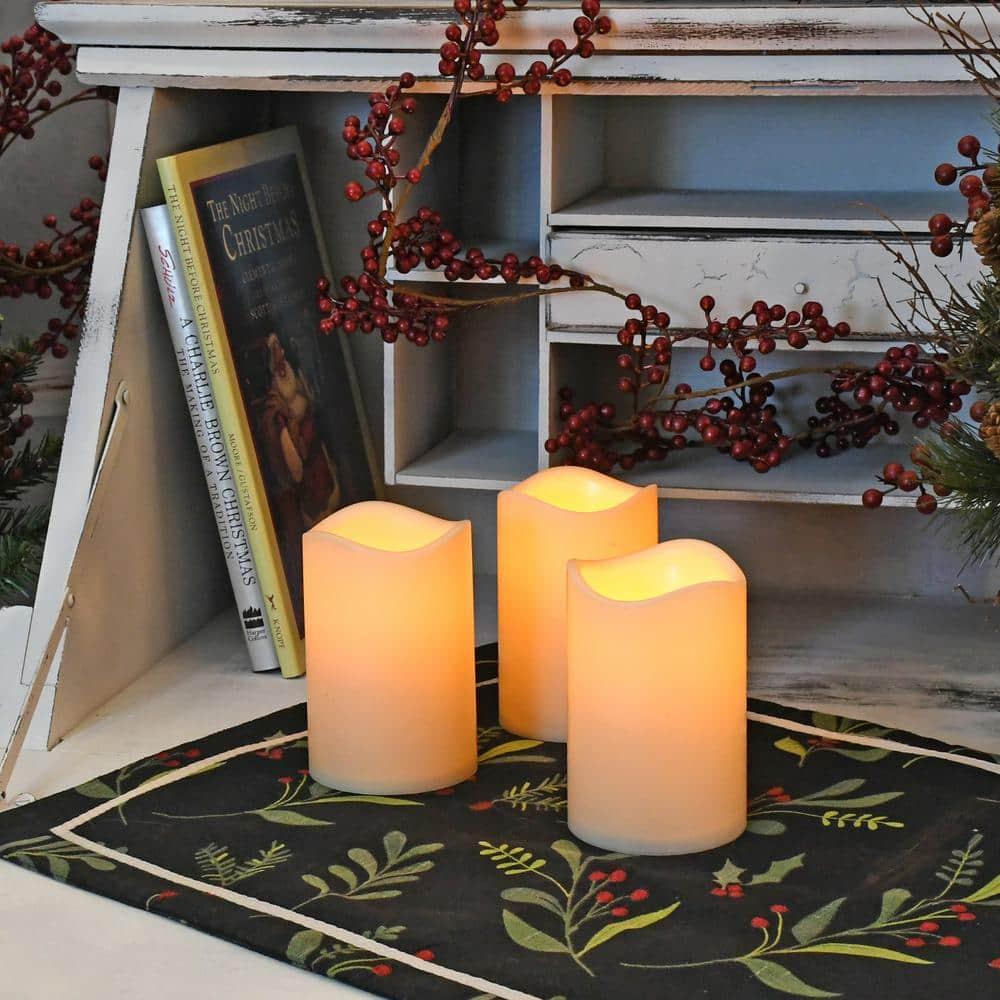 LumaBase Battery Operated LED Pillar Candles - Set of 6