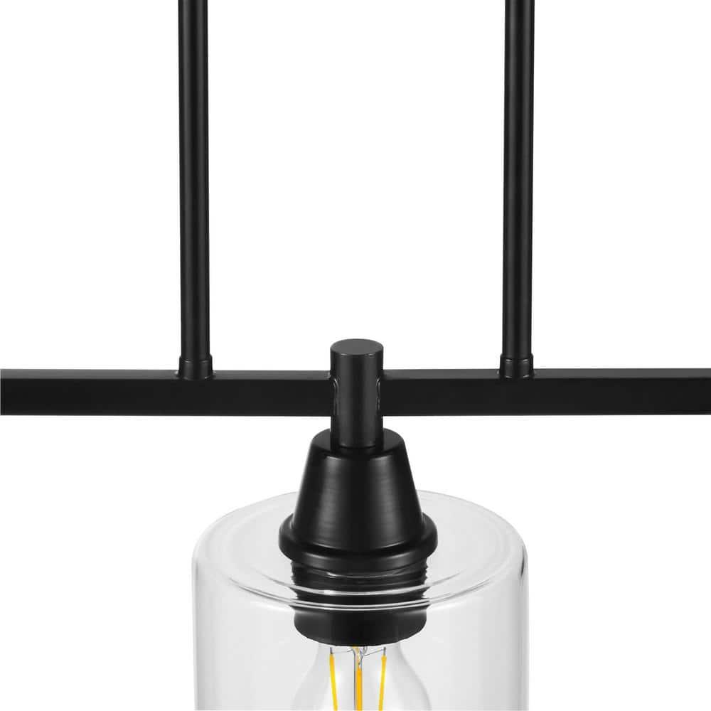 Hampton Bay Oron Black Linear Island Pendant Hanging Light, Kitchen Lighting