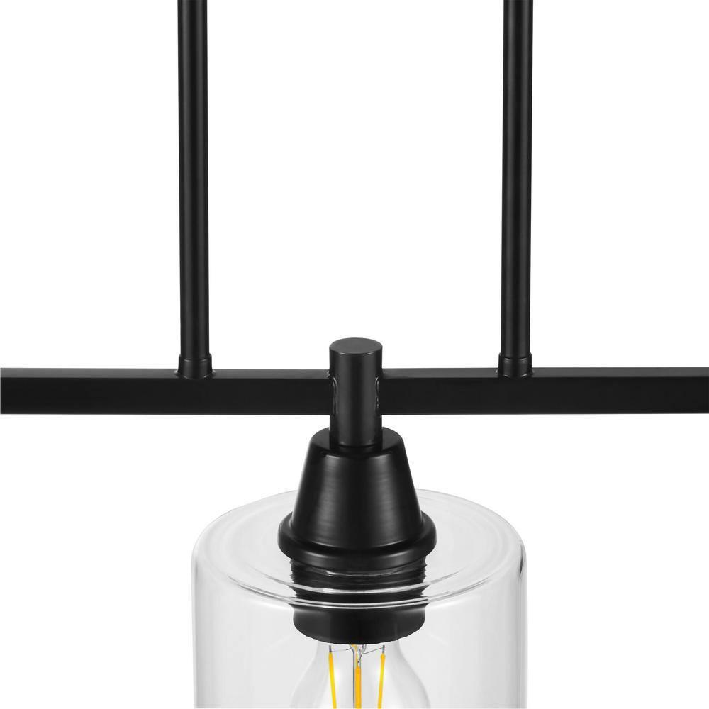 Hampton Bay Oron Black Linear Island Pendant Hanging Light, Kitchen Lighting