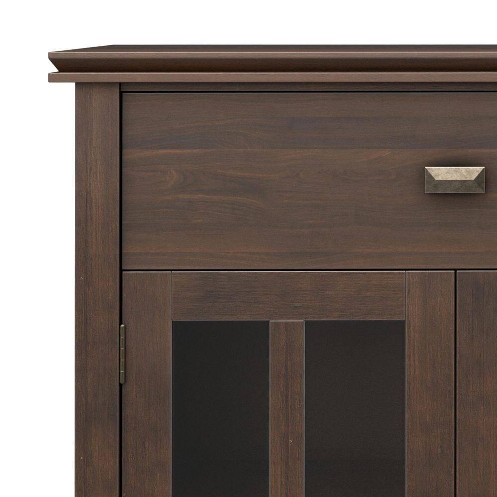 Simpli Home Artisan Solid Wood Large 4-Door Sideboard Buffet, Transitional-Style Storage Cabinet For The Dining Room, Kitchen, Or Living Room