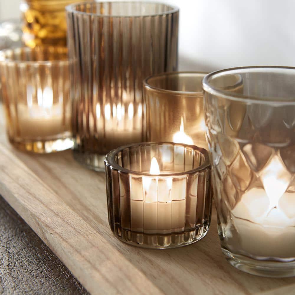 Wood Tray with 9 Glass Votive Holders - Storied Home