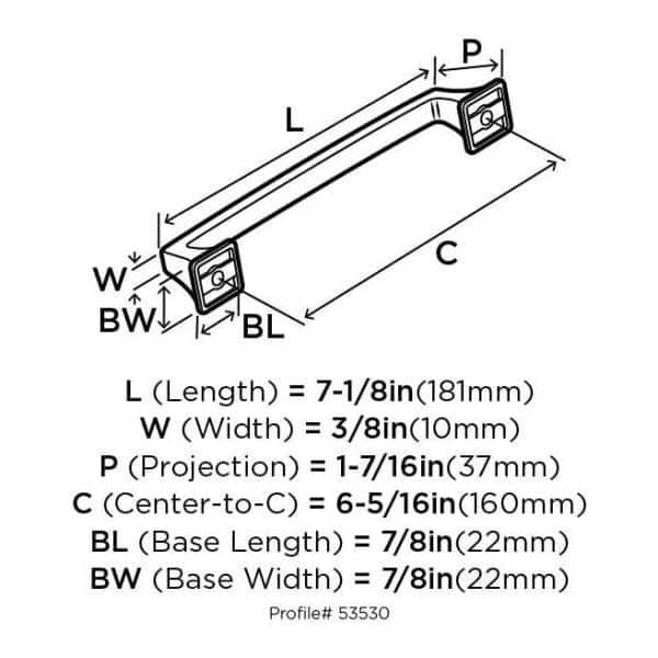 Mulholland 6 5/16" Center to Center Bar Pull