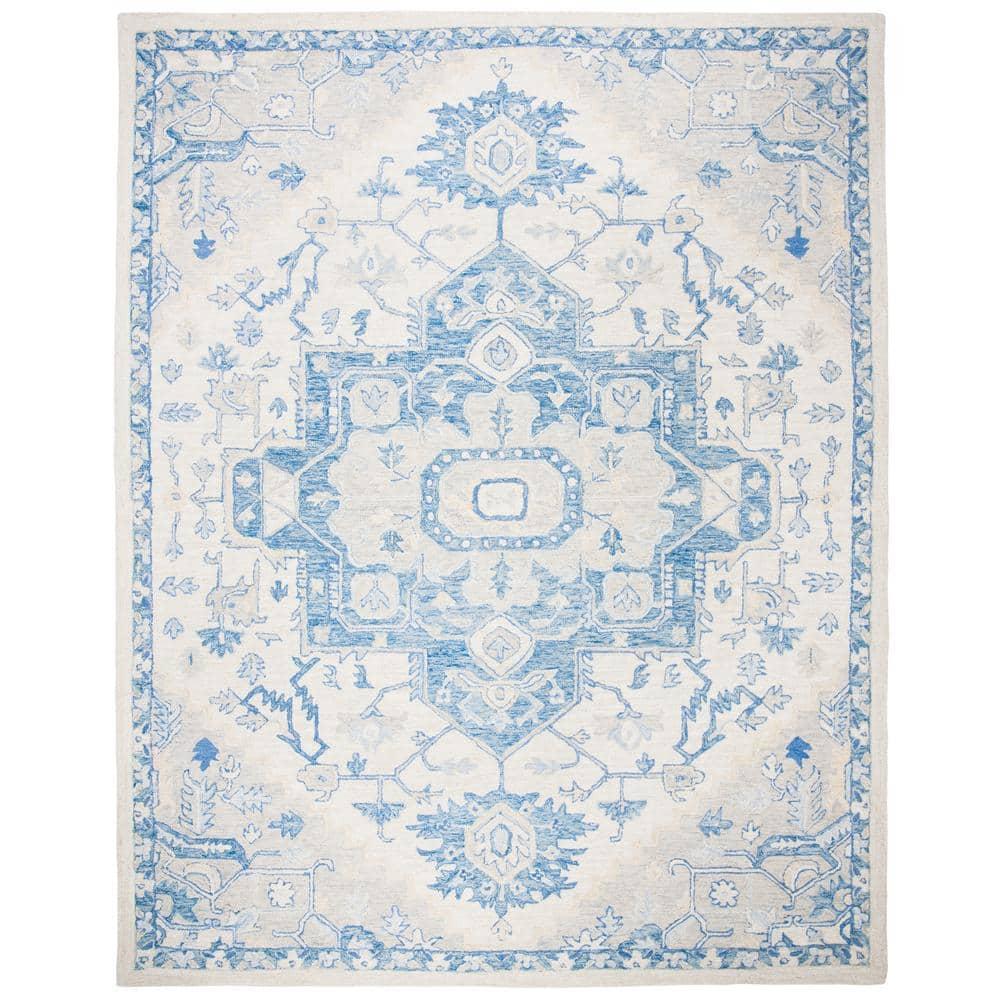 Micro-Loop MLP503 Hand Tufted Area Rug - Ivory/Blue - 8'x10' - Safavieh.